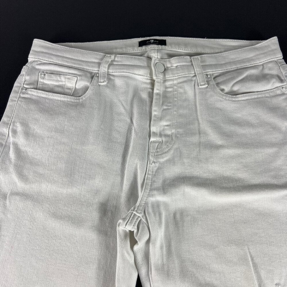 7 For All Mankind Jeans Women 34x28* Josefina Boyfriend Ankle White Denim Tag 30 - Picture 2 of 16